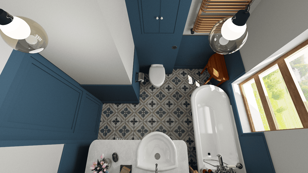 Navy Blue Bathroom Projektowanie Wnetrz Warszawa Architekt